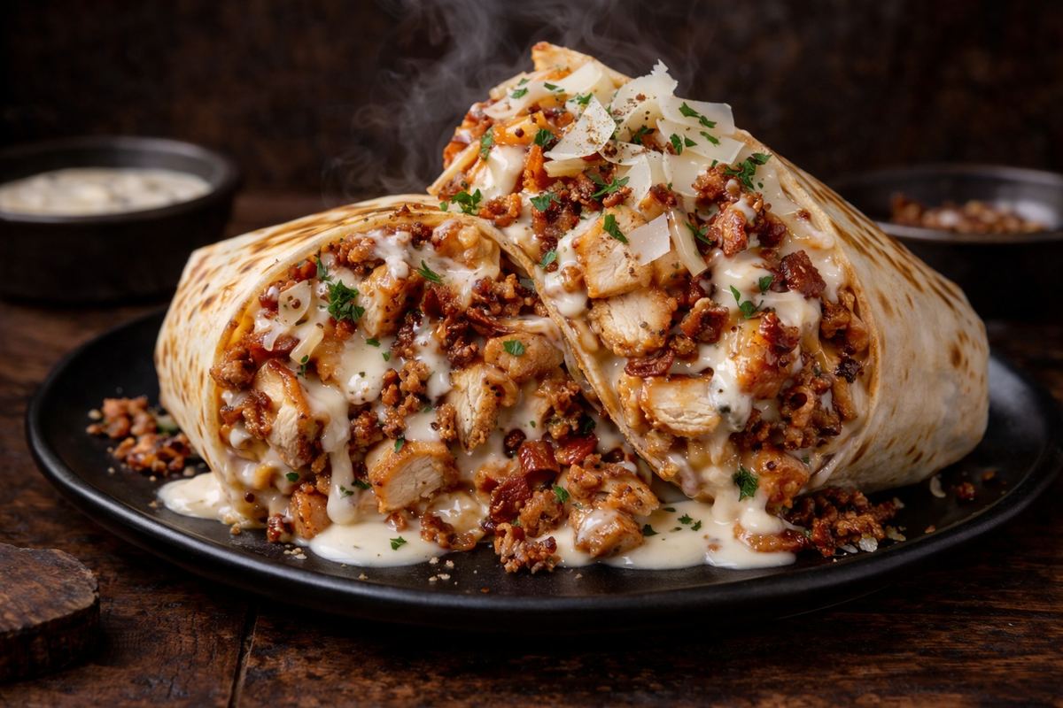 Chicken Bacon Parmesan Burrito